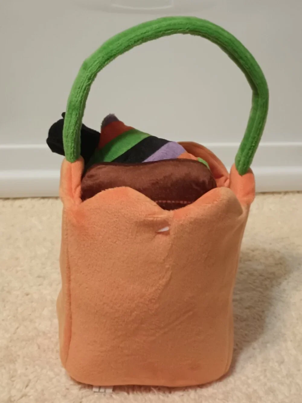 4 Piece Halloween Candy Bag Puzzle Plush Dog Toy